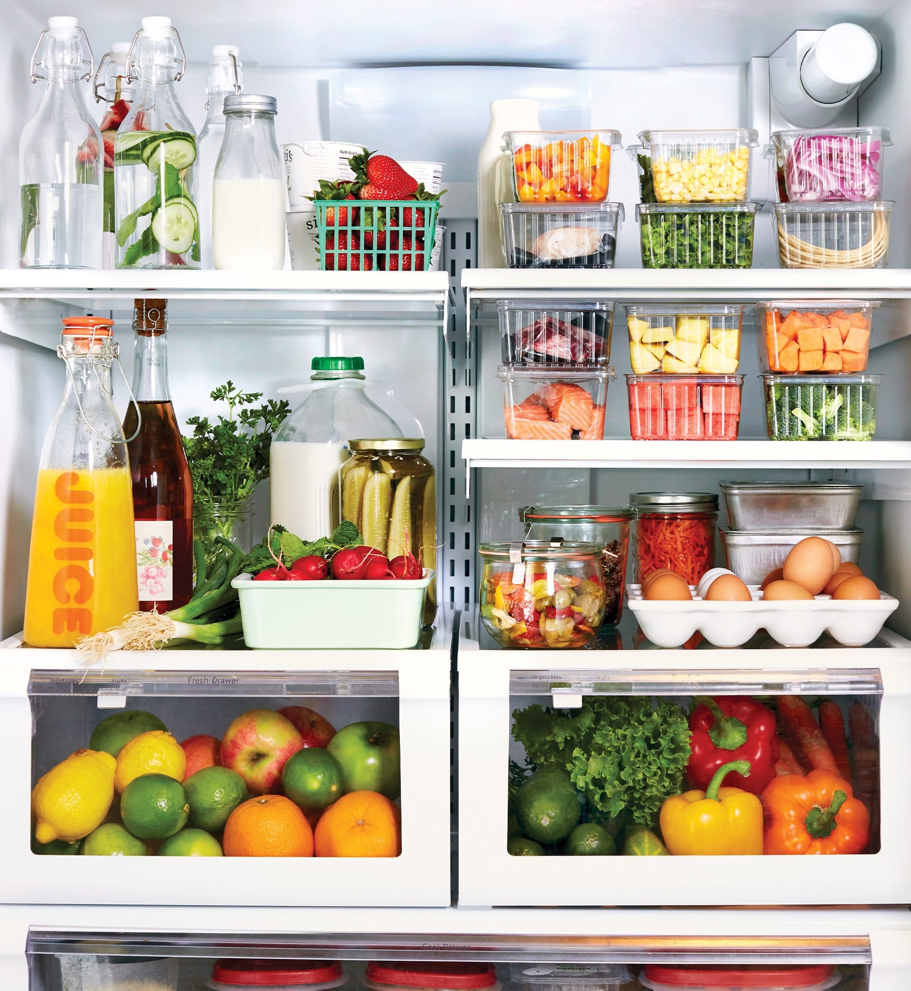 Produce Saver Storage Containers - Fresh Vegetable Fruit Storage Containers - Fridge Food Storage Containers - Keep Vegetables Fresh Easy to Clean